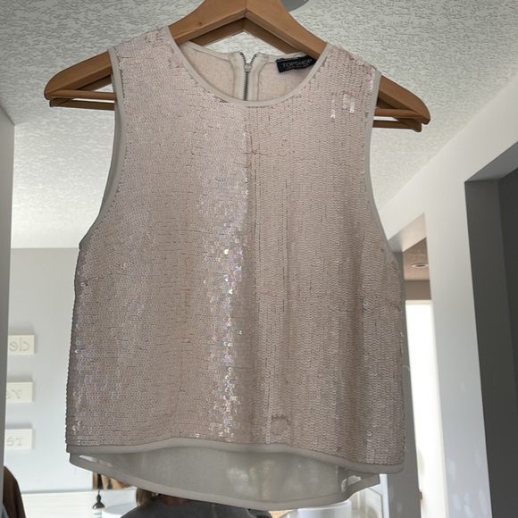 Sequin Cream Cami Topshop - Picture 3 of 4